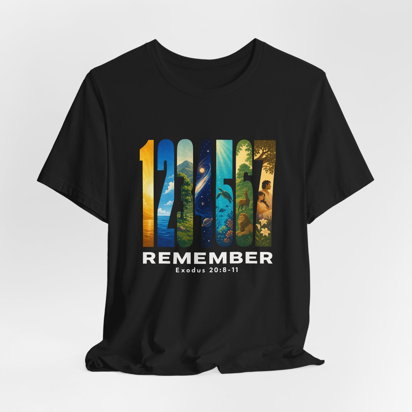 Remember the Sabbath – Exodus 20:8–11 T-Shirt - Image 4